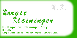 margit kleininger business card